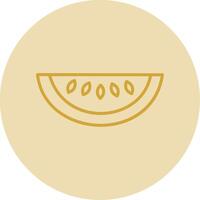 Honeydew Melon Line Yellow Circle Icon vector