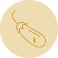 Eggplant Line Yellow Circle Icon vector