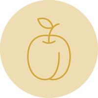 Plums Line Yellow Circle Icon vector