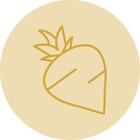 Turnip Line Yellow Circle Icon vector