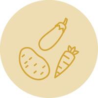 Vegetables Line Yellow Circle Icon vector