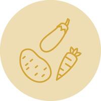 Vegetables Line Yellow Circle Icon vector