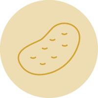 Potato Line Yellow Circle Icon vector