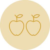 Apple Line Yellow Circle Icon vector