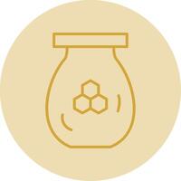 Honey Jar Line Yellow Circle Icon vector