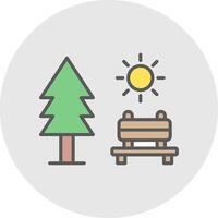 Park Line Filled Light Icon vector