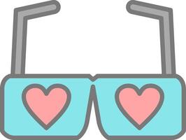 Heart Glasses Line Filled Light Icon vector