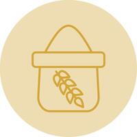 Flour Line Yellow Circle Icon vector