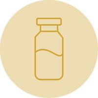 Milk Jar Line Yellow Circle Icon vector