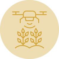Agricultural Drones Line Yellow Circle Icon vector