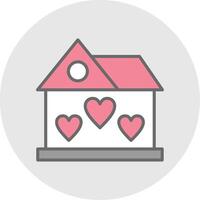 Dream House Line Filled Light Icon vector