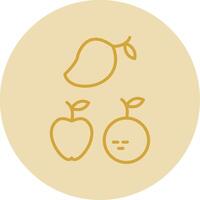 Fruits Line Yellow Circle Icon vector