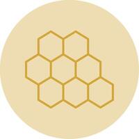 Bee Hive Line Yellow Circle Icon vector