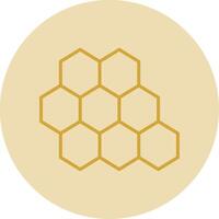 abeja colmena línea amarillo circulo icono vector