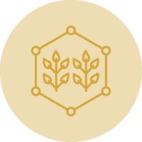 Connected Farming Line Yellow Circle Icon vector