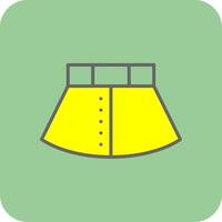 Skirt Filled Yellow Icon vector