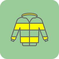 chaqueta lleno amarillo icono vector