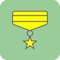 medalla lleno amarillo icono vector