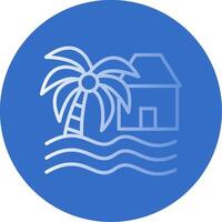 Beach House Flat Bubble Icon vector