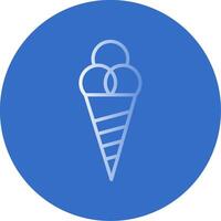 Ice Cream Cone Flat Bubble Icon vector