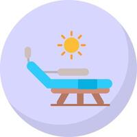 cama solar plano burbuja icono vector