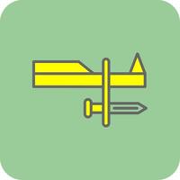 Bayonet Filled Yellow Icon vector