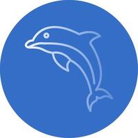 Dolphin Flat Bubble Icon vector