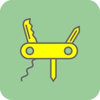 cuchillo lleno amarillo icono vector