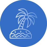 Palm Tree Flat Bubble Icon vector