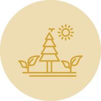 Nature Line Yellow Circle Icon vector