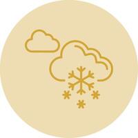Snowing Line Yellow Circle Icon vector