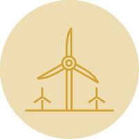 Turbine Energy Line Yellow Circle Icon vector