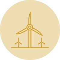 Turbine Energy Line Yellow Circle Icon vector