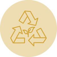 Recycling Line Yellow Circle Icon vector