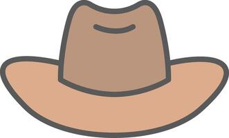 vaquero sombrero línea lleno ligero icono vector