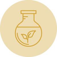 Green Chemistry Line Yellow Circle Icon vector