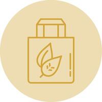 Organic Bag Line Yellow Circle Icon vector