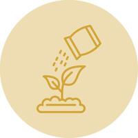 Fertilize The Plants Line Yellow Circle Icon vector