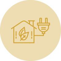 Energy Efficiency Line Yellow Circle Icon vector