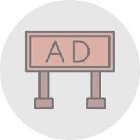 Advertising Line Filled Light Icon vector