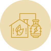 Biogas Energy Line Yellow Circle Icon vector