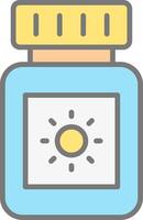 Sun Block Line Filled Light Icon vector