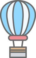 Hot Air Balloon Line Filled Light Icon vector