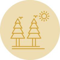 Healthy Forest Line Yellow Circle Icon vector