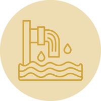 Sewer Line Yellow Circle Icon vector