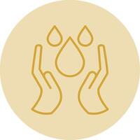 Water Saving Line Yellow Circle Icon vector