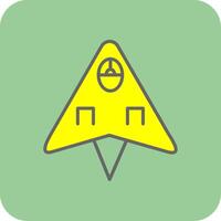 Plane Filled Yellow Icon vector