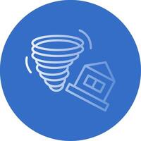 Tornado Flat Bubble Icon vector