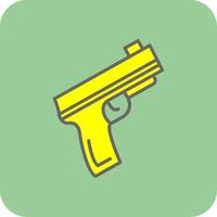 Pistol Filled Yellow Icon vector