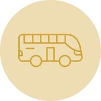 Tour Bus Line Yellow Circle Icon vector